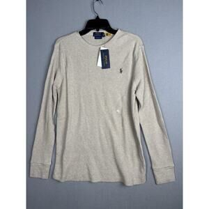 Polo Ralph Lauren Shirt Mens Large Custom Slim Fit Long Sleeve Waffle Knit